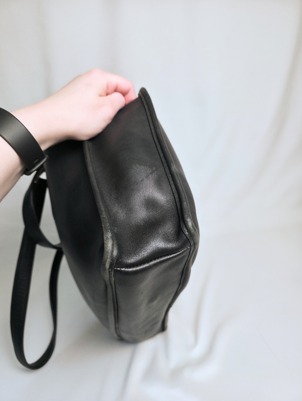 PROJECT Vintage Coach Marketing Tote Black Leather Laptop Briefcase Large Purse - Picture 7 of 16